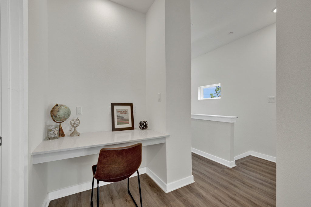 a desk in a room